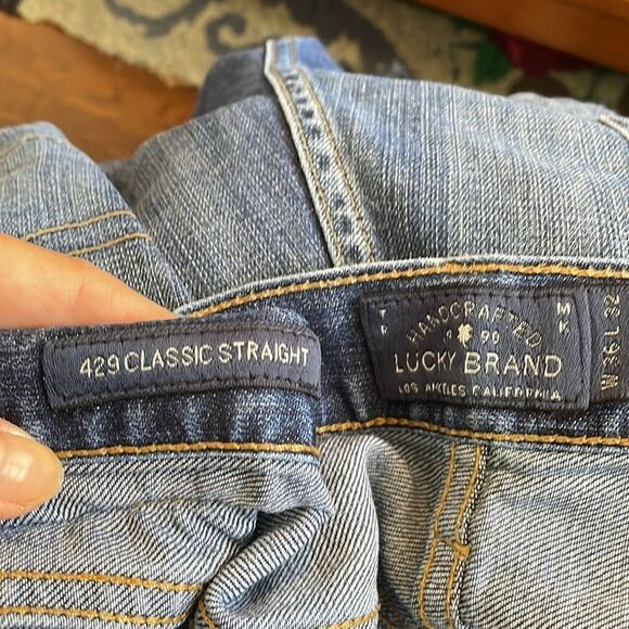 Lucky Brand 429 Classic Straight cotton/spandex denim blue jeans - Picture 6 of 8